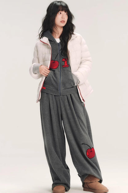 Hand-Painted Cherry Hooded Jacket