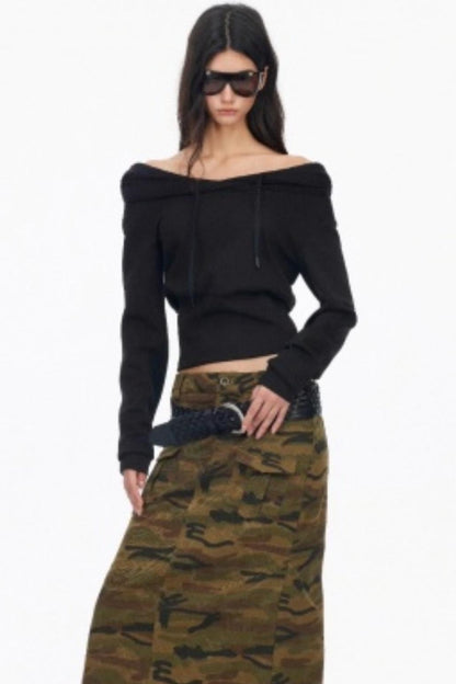 Slim One Shoulder Hoodie