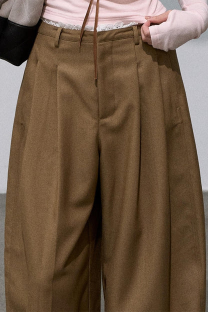 Embroidered Lace Casual Scimitar Wide-Leg Pants