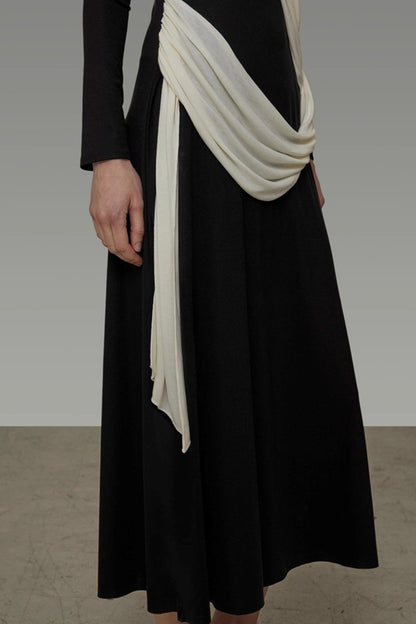 Autumn Contrast Long Dress