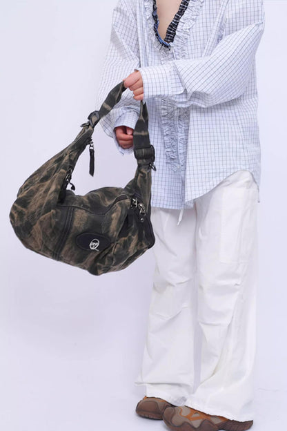 Vintage Denim Patchwork Bag