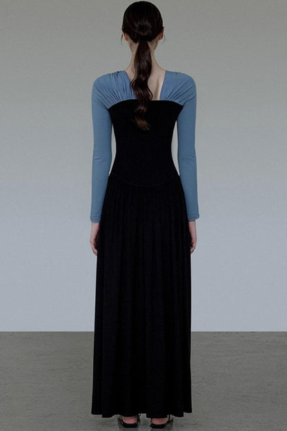 French Autumn One-Shoulder Knitted Dress