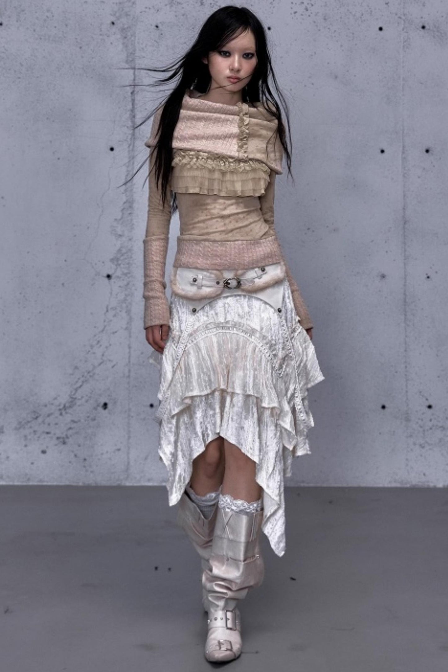 Retro Velvet Lace Skirt