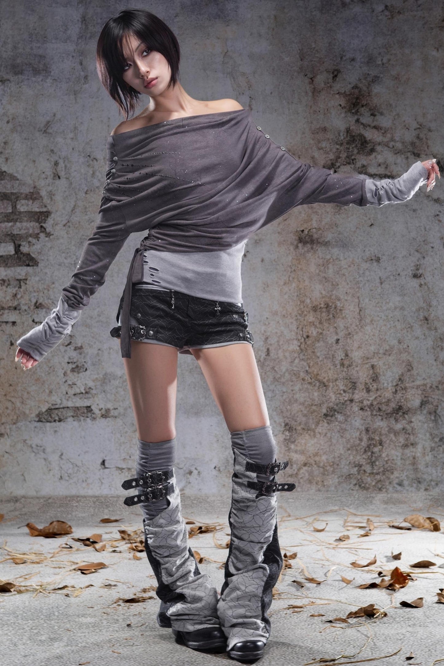 Punk Retro Low-Rise Shorts Set-Up