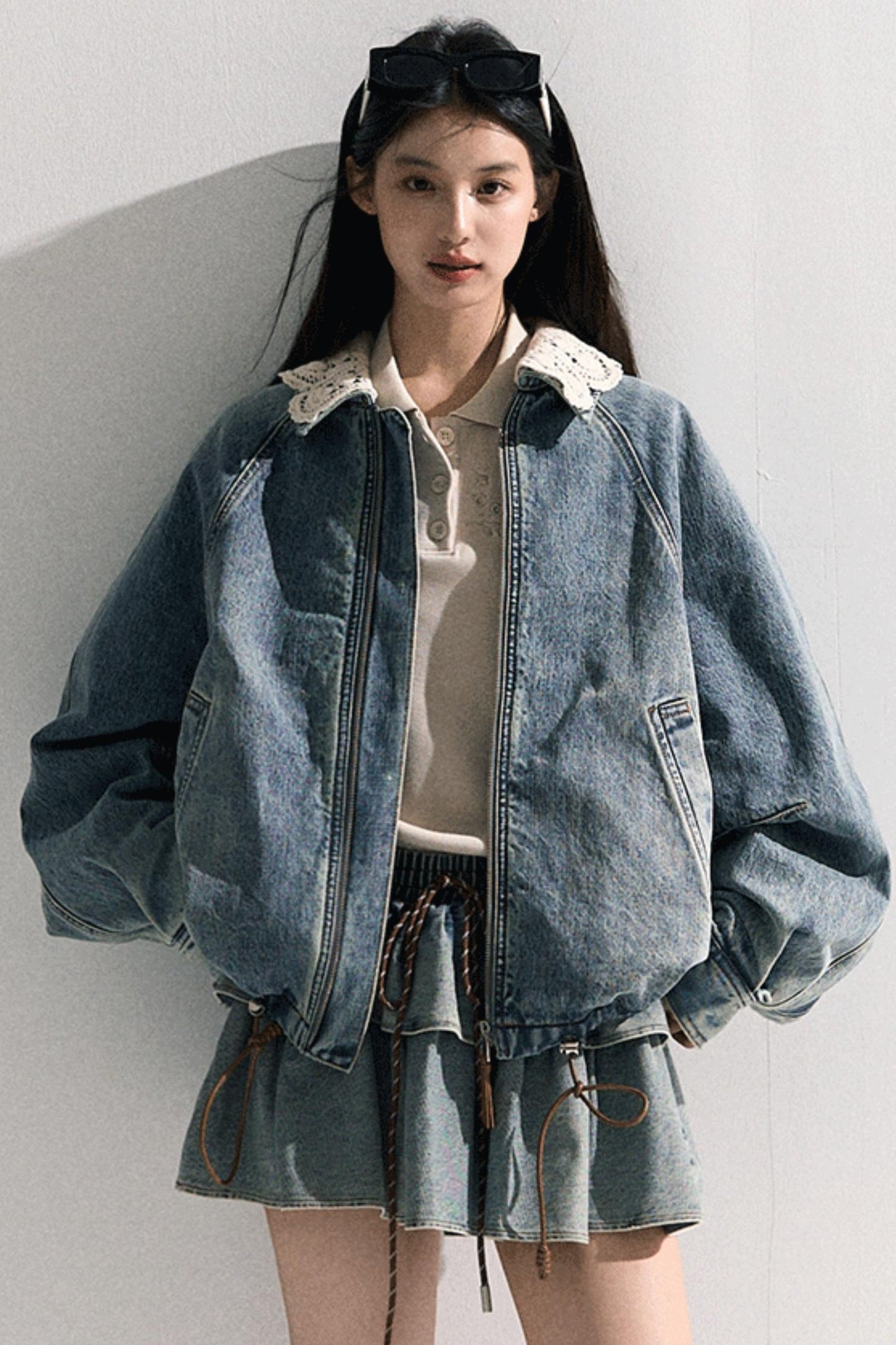 Vintage Crochet Denim Jacket Set-Up