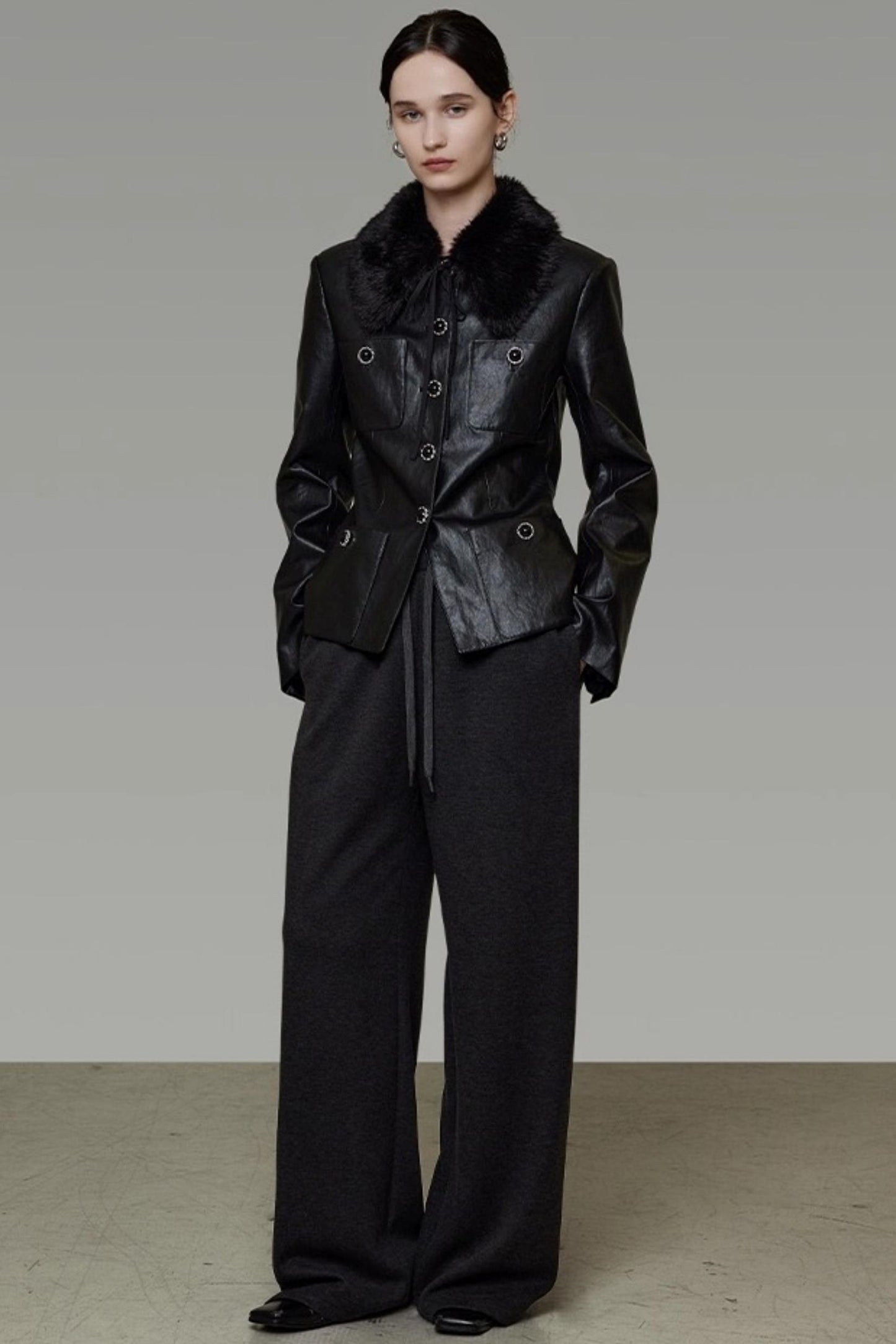 Fur Collar Patchwork Jacket