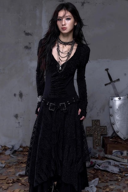 Court Dream Puff Sleeve Lace Maxi Dress