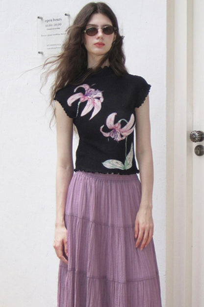 Whisper Purple Stretch Top With Purple Skirt Set-Up