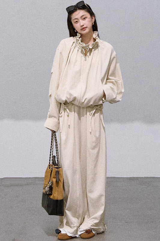 Embroidered Lace Panels Trousers & Jacket Set-Up