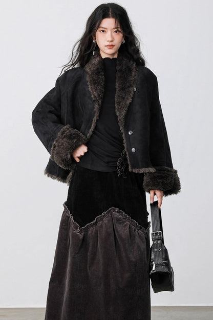 Black Velvet Suede Jacket