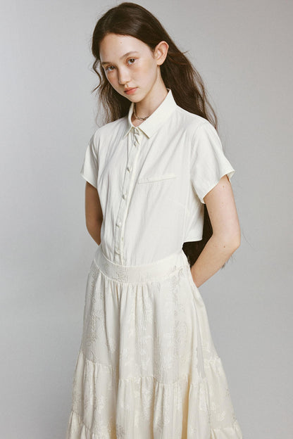 Rebellious Lace-up Shirt Dress