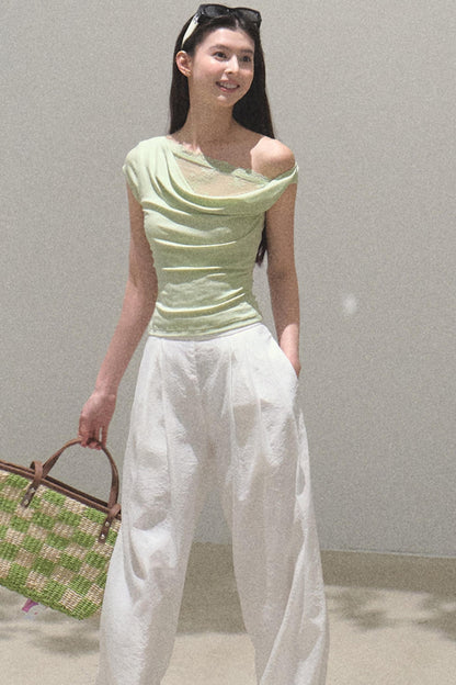 Pearlescent Wide Leg Trousers