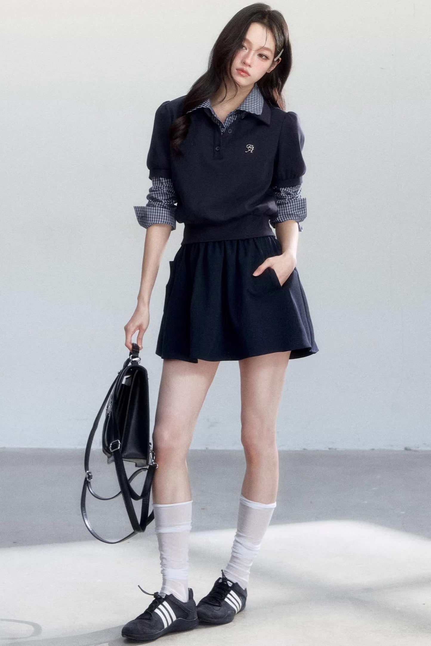 Vintage Plaid Two-Piece Top