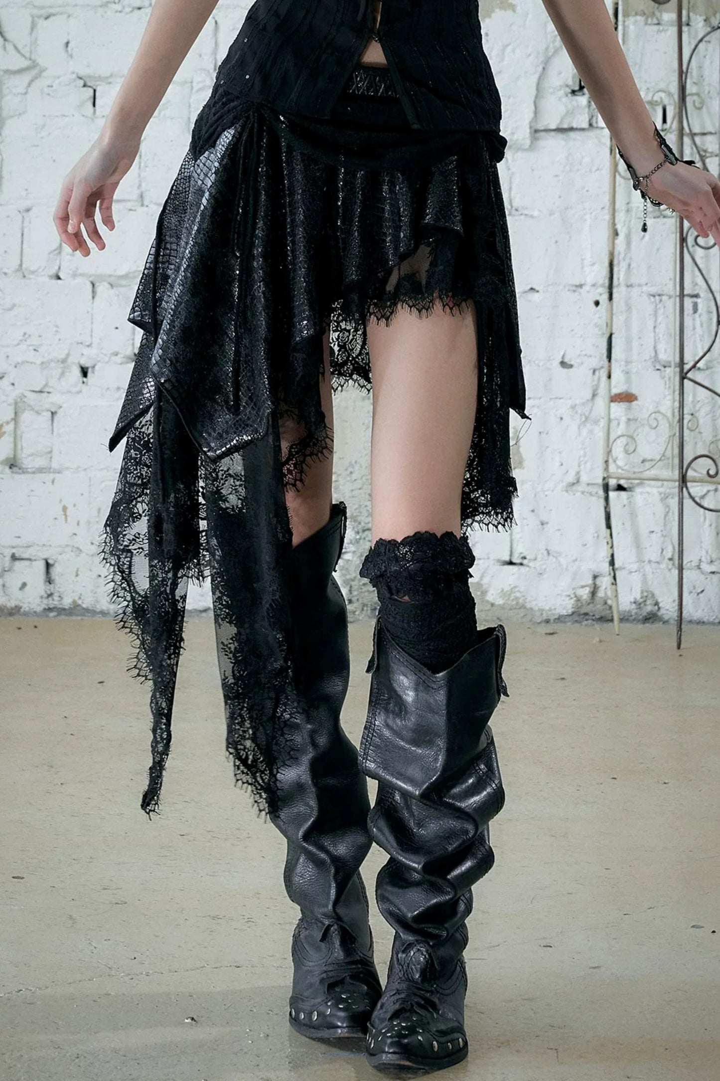 Baroque Velvet Lace Skirt