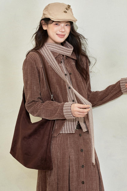 Vintage Fake Two-Piece Knitted Top Set-Up