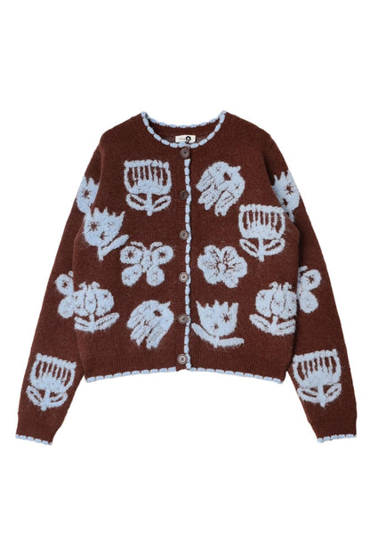 Velvet Jacquard Cardigan Set-Up