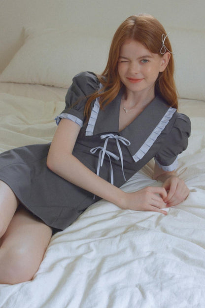 Vintage Ruffle Bow Dress