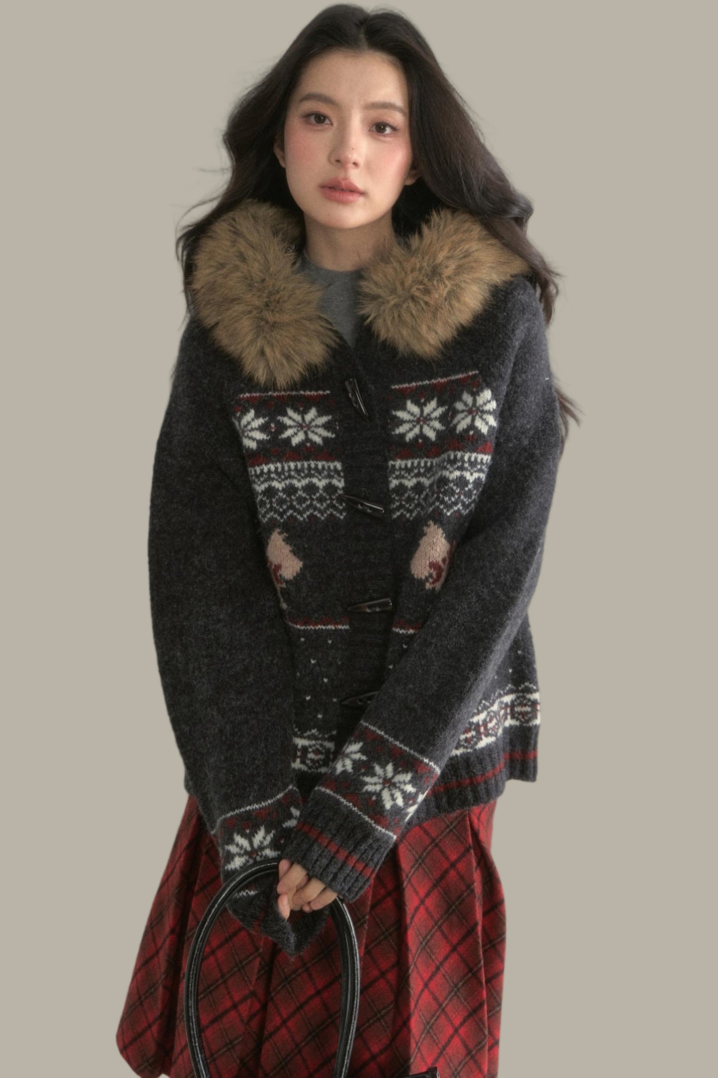 Retro Fair Isle Knitted Sweater Set-Up