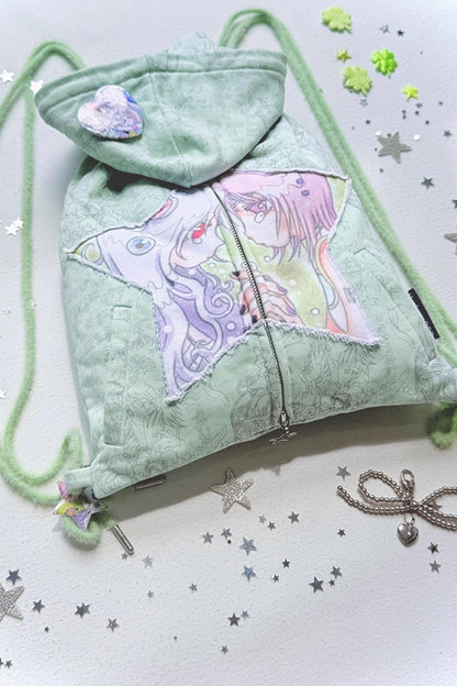 Dreamcore Double Shoulder Sweatshirt Drawstring Bag