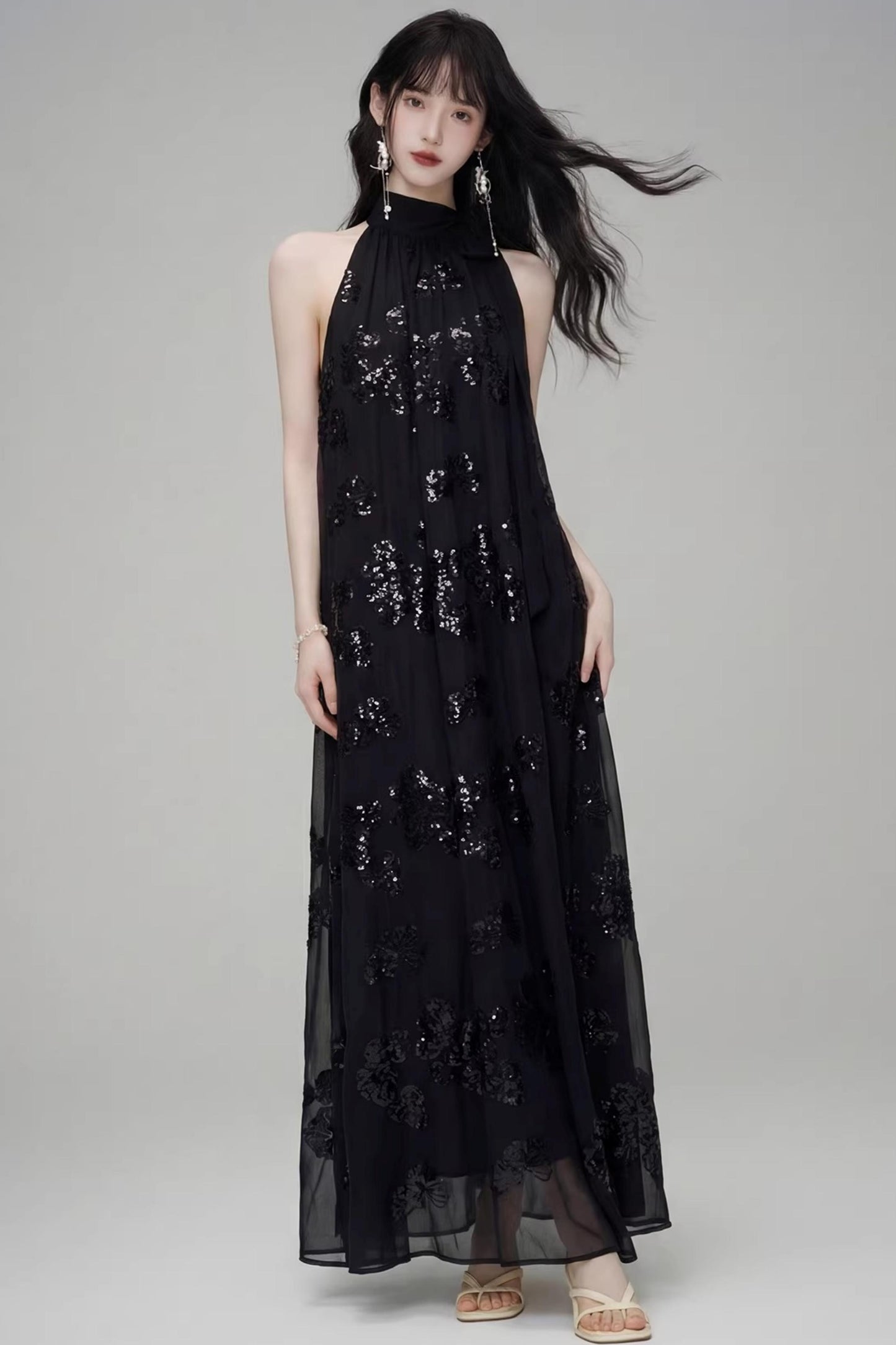 Gilt Shadow Halter Dress