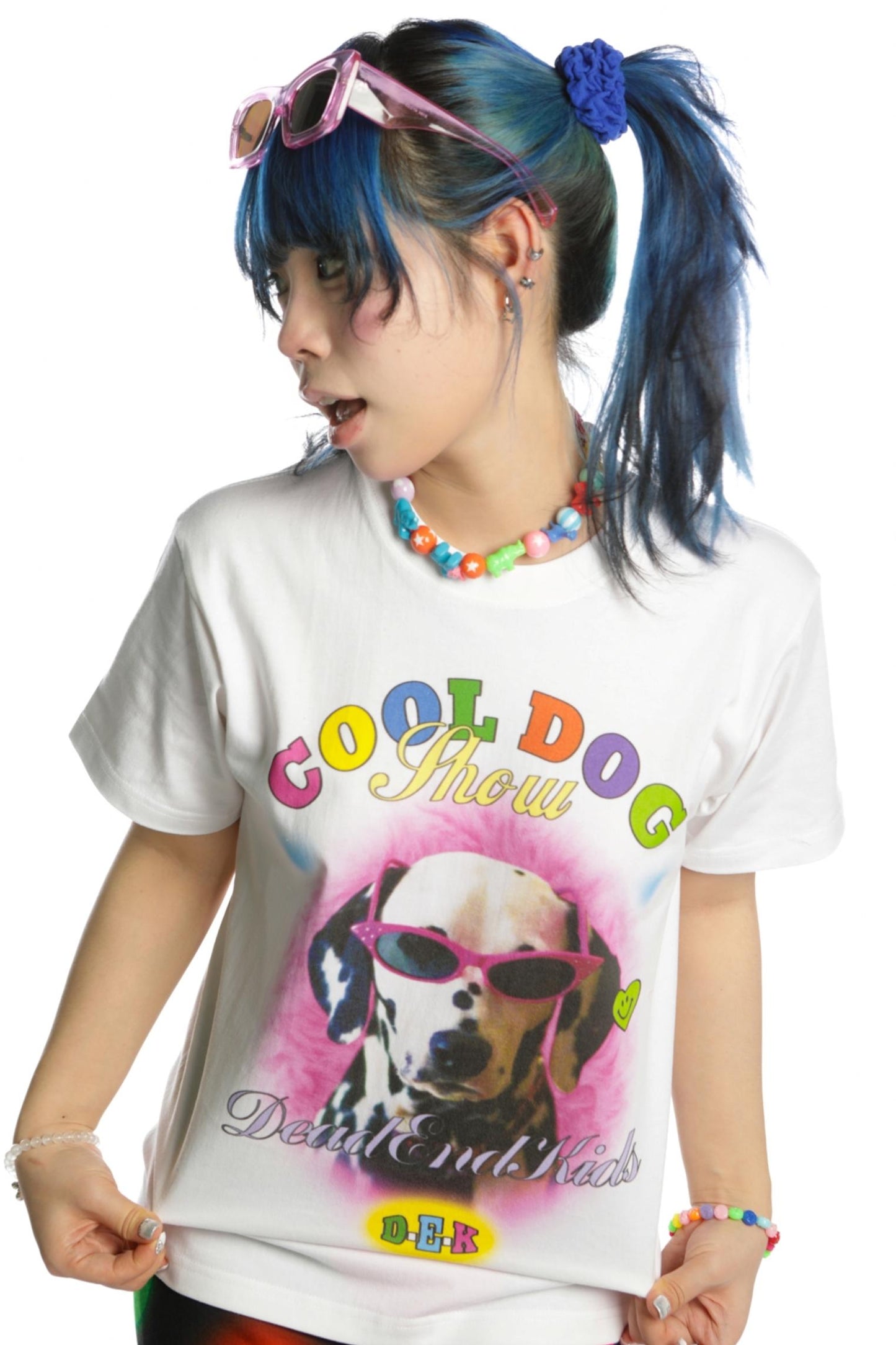 Cute Cat & Dog Print Slim Shoulder T-Shirt