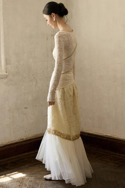 Slim Jacquard Knit Base Layer Top