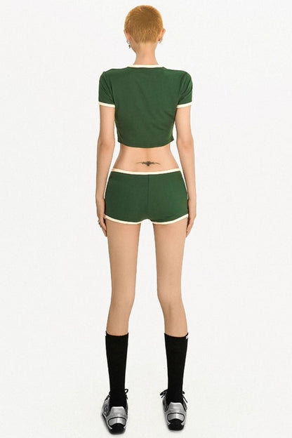 Summer Athleisure Crop Top Set