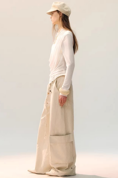 Distressed Washed Cargo Pants