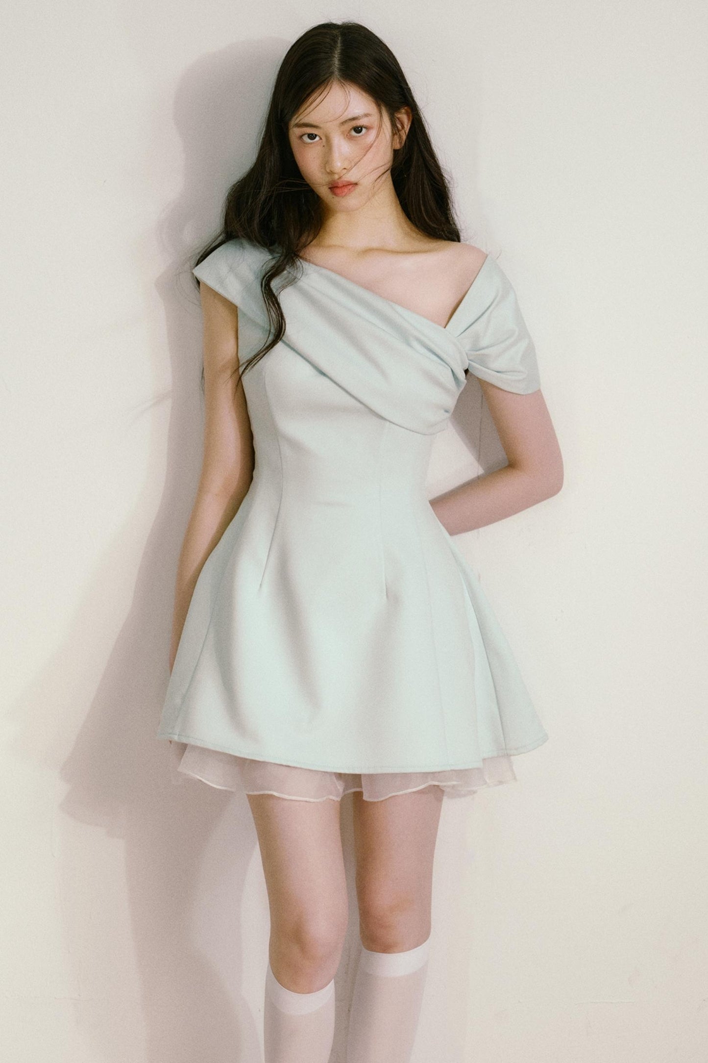 Mint Green One-Shoulder Dress