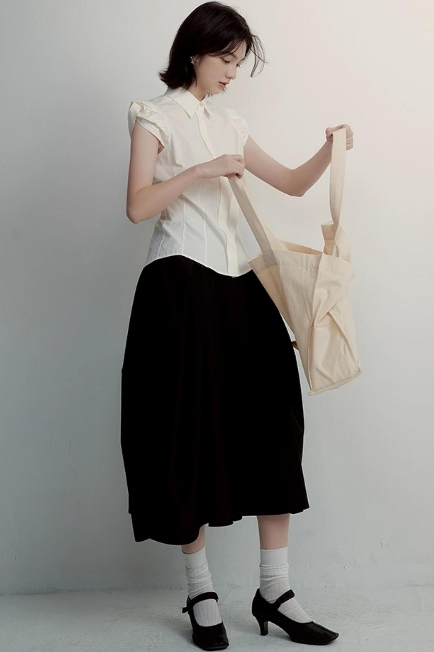 Elegant Black Lantern Skirt