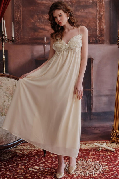 Lace Halter Nightgown Dress