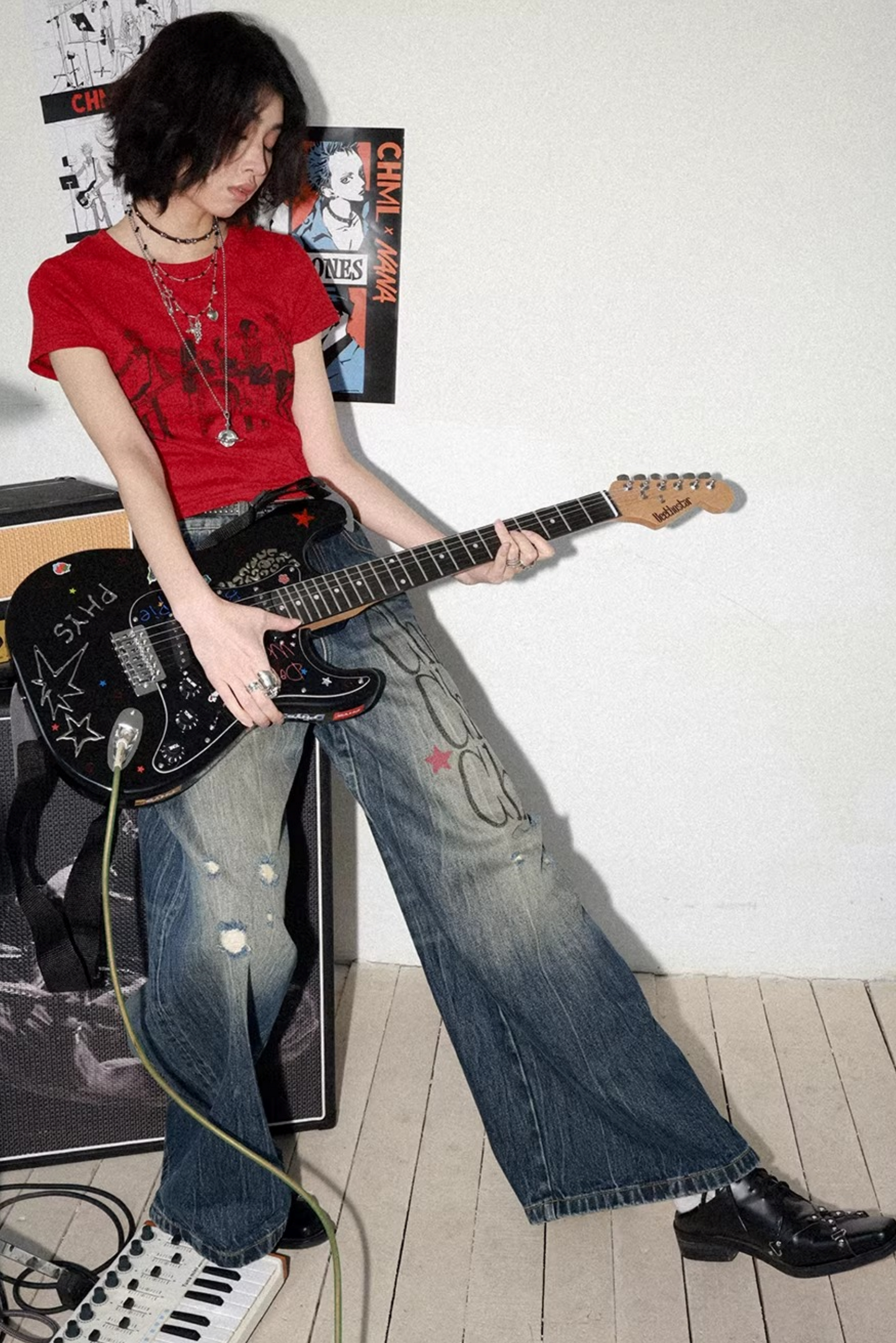 High-Waisted Flared Jeans