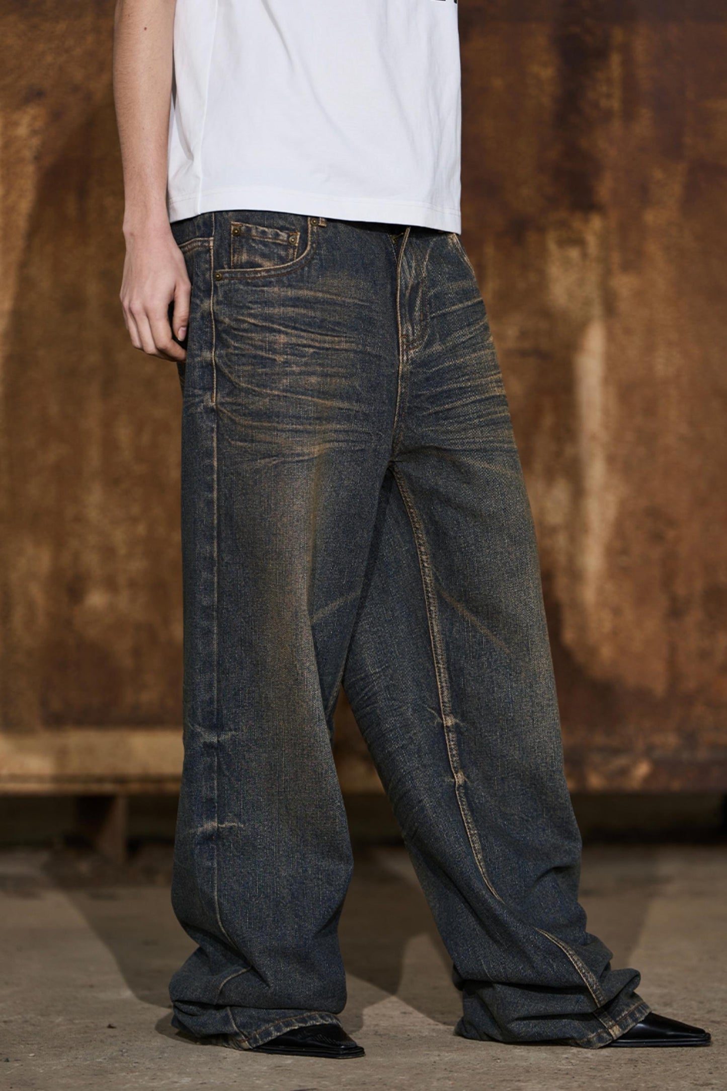 Yellow Distressed Jeans