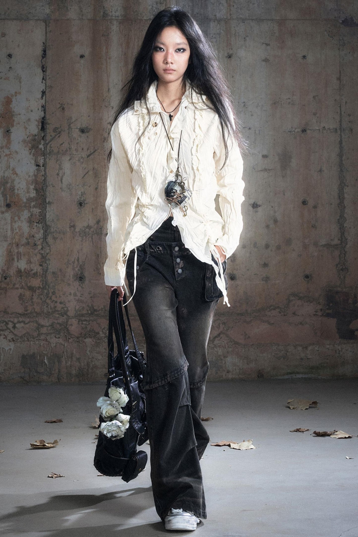 Patchwork Distressed Pants