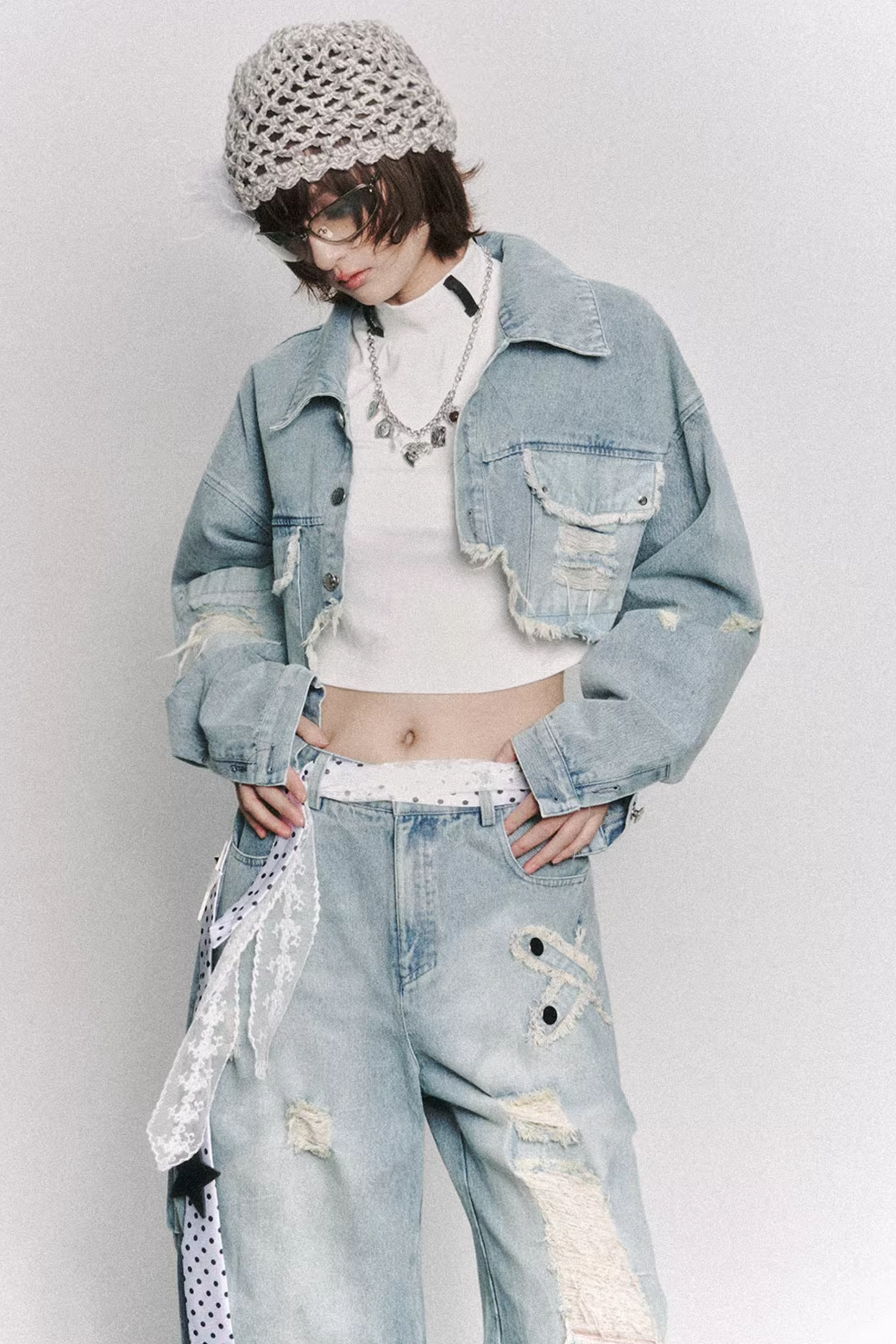 Retro Distressed Denim Jacket