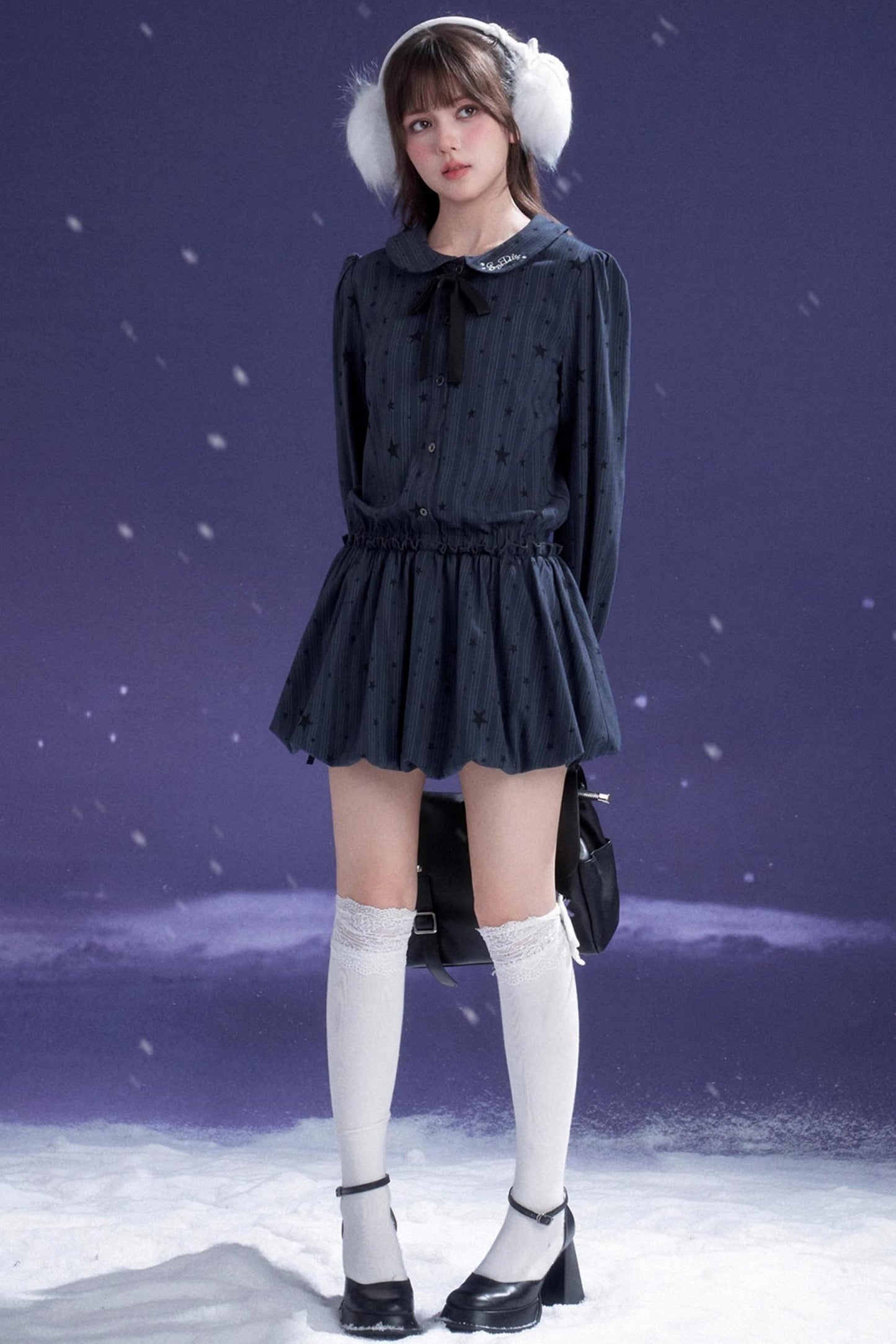 Dark Night Blue Bud Dress Set-Up