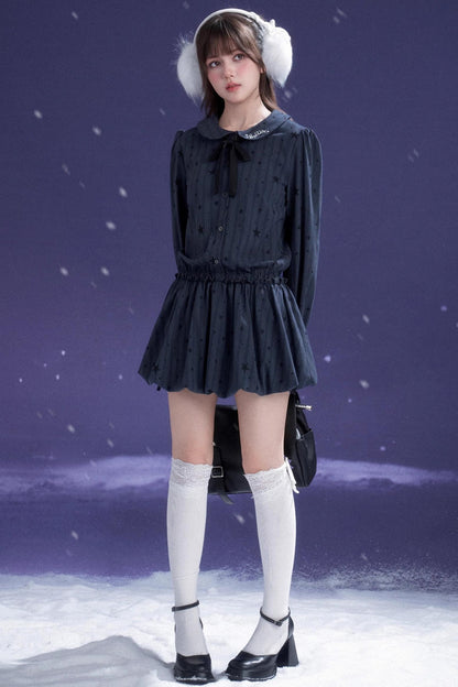 Dark Night Blue Bud Dress Set-Up
