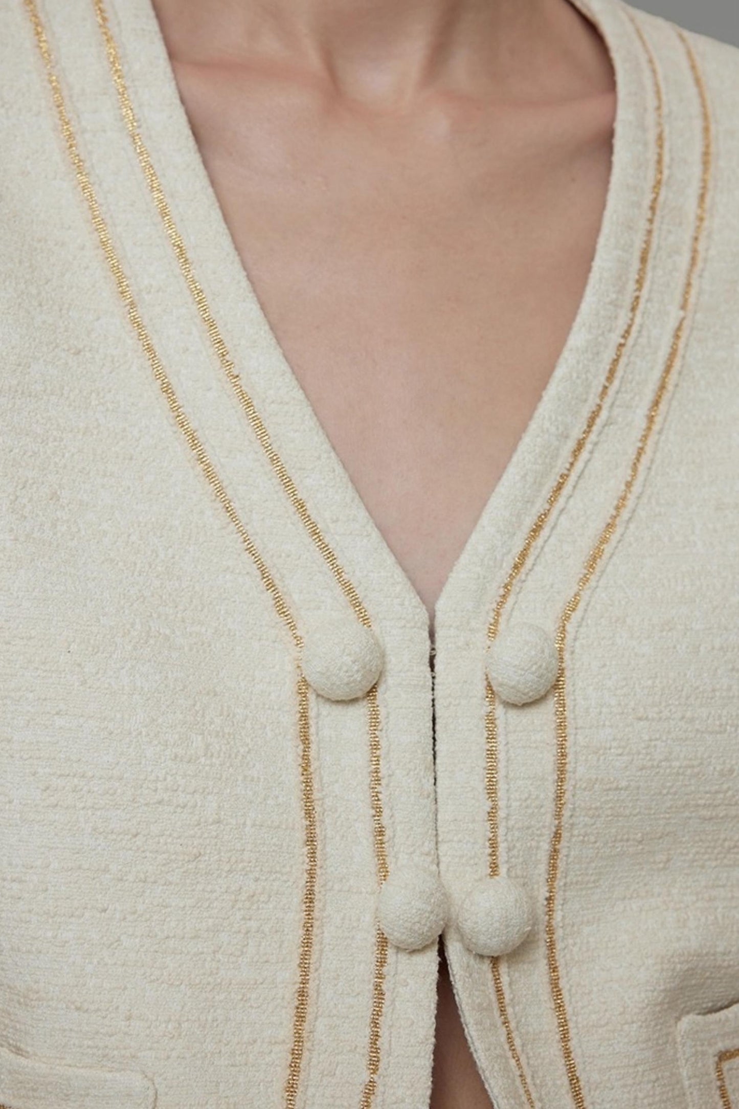 Vintage V-Neck Short Suit Set-Up