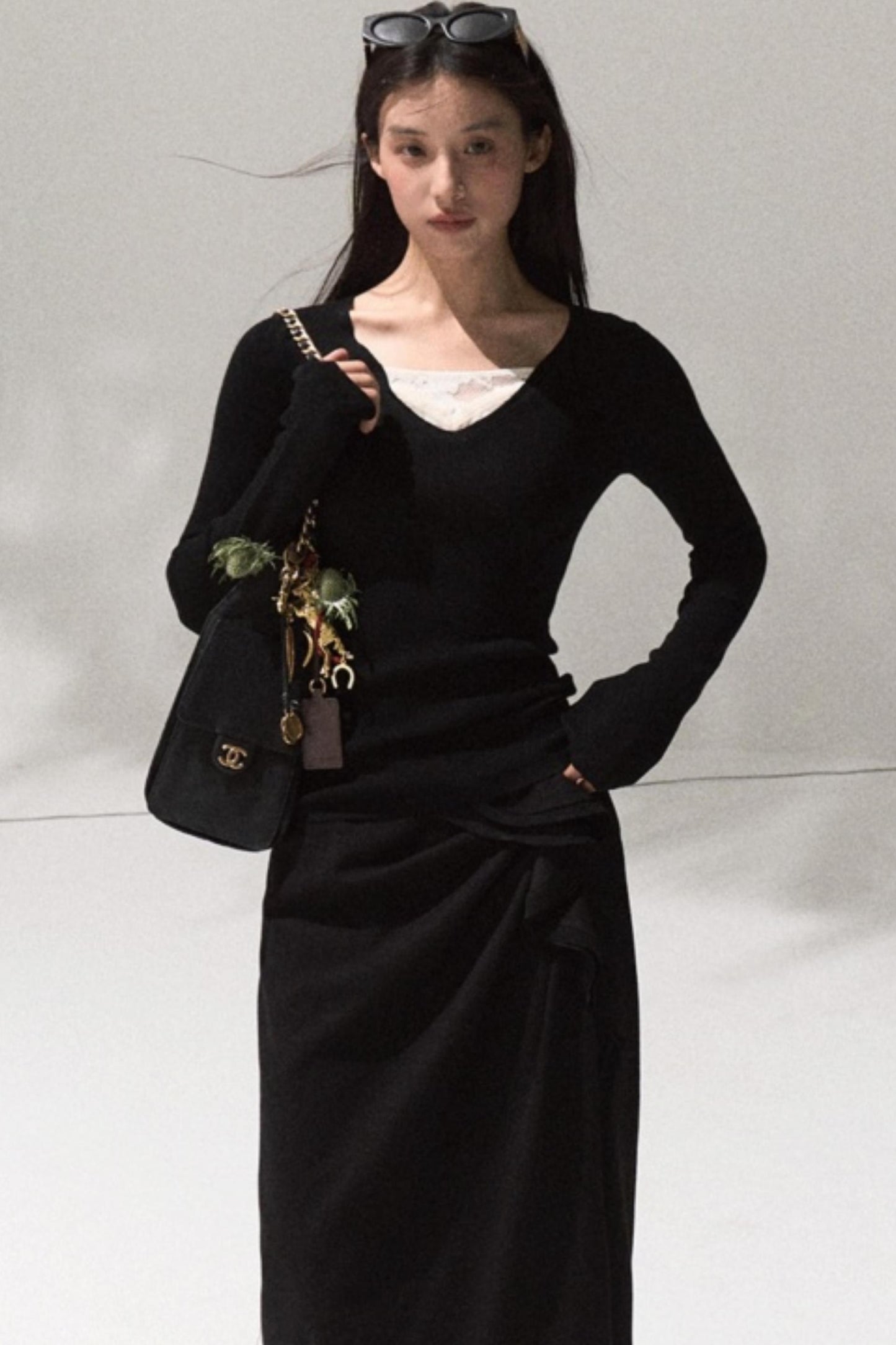 V-Neck Slim Casual Knit Sweater