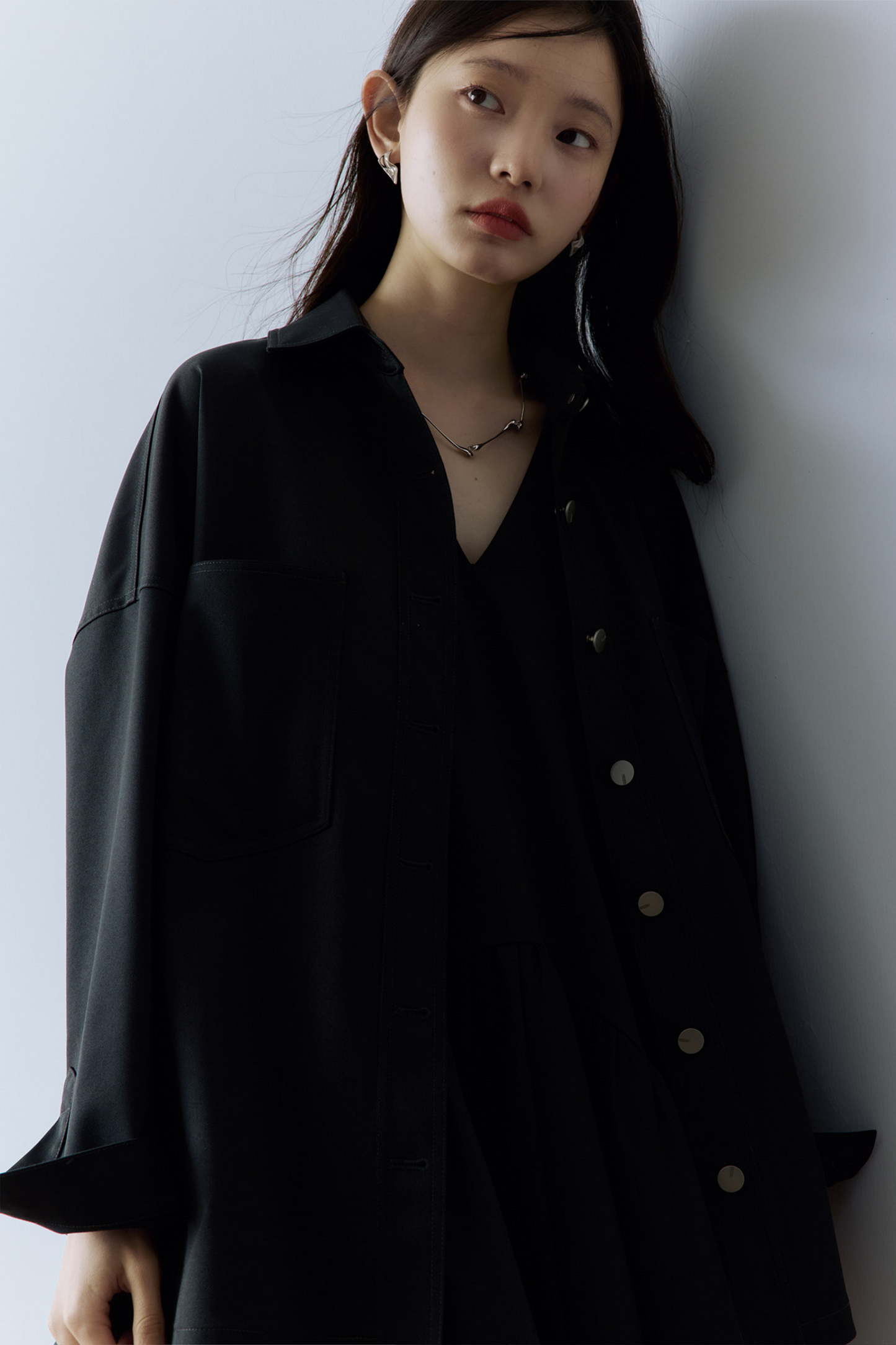 Oversize Hemdjacke aus Essigwolle