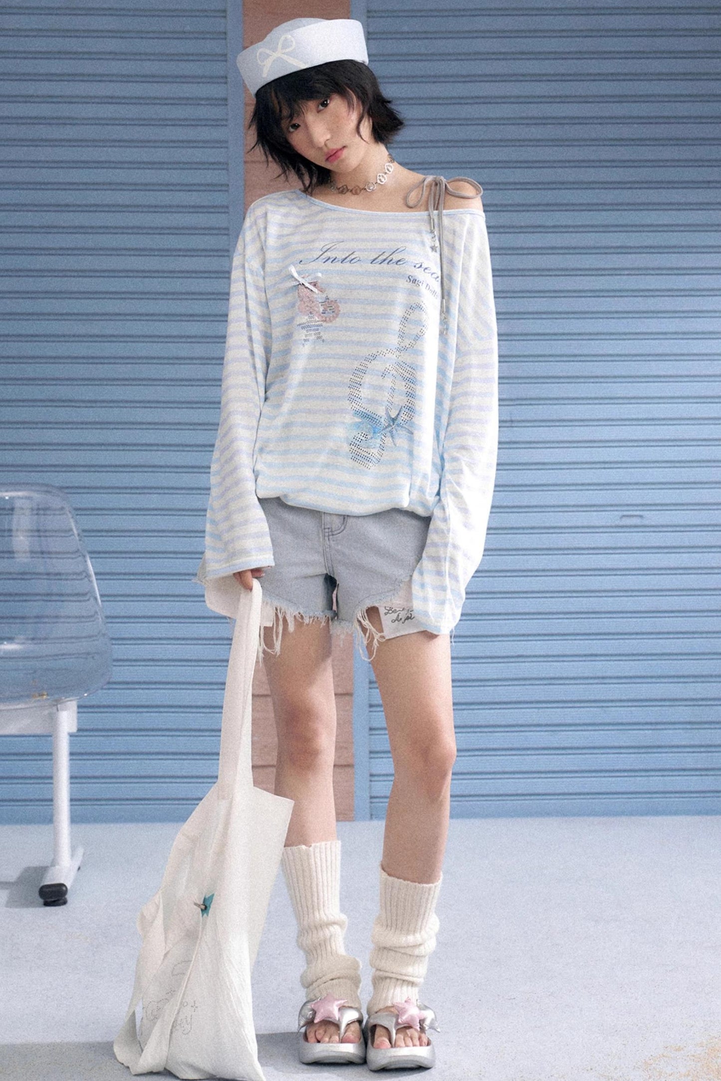 Light Blue Denim Shorts