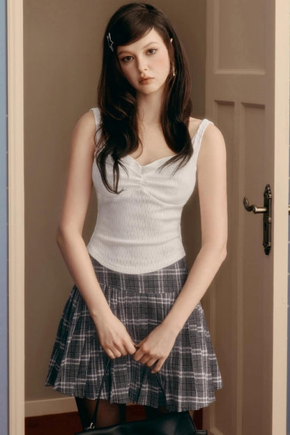 Satin Splicing Slim Vest