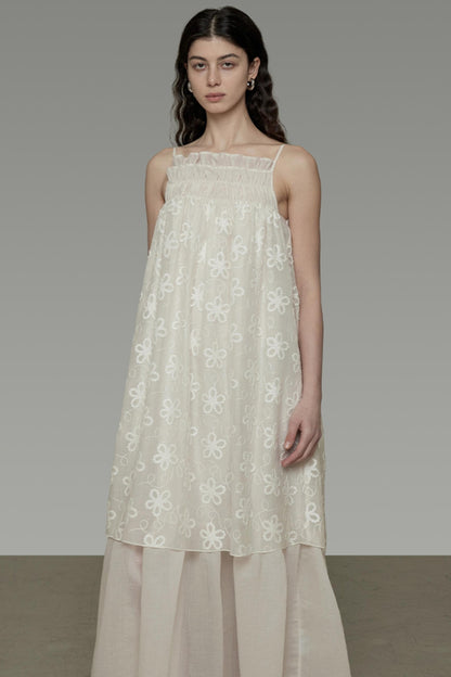 Double Layer Halter Pleated Dress