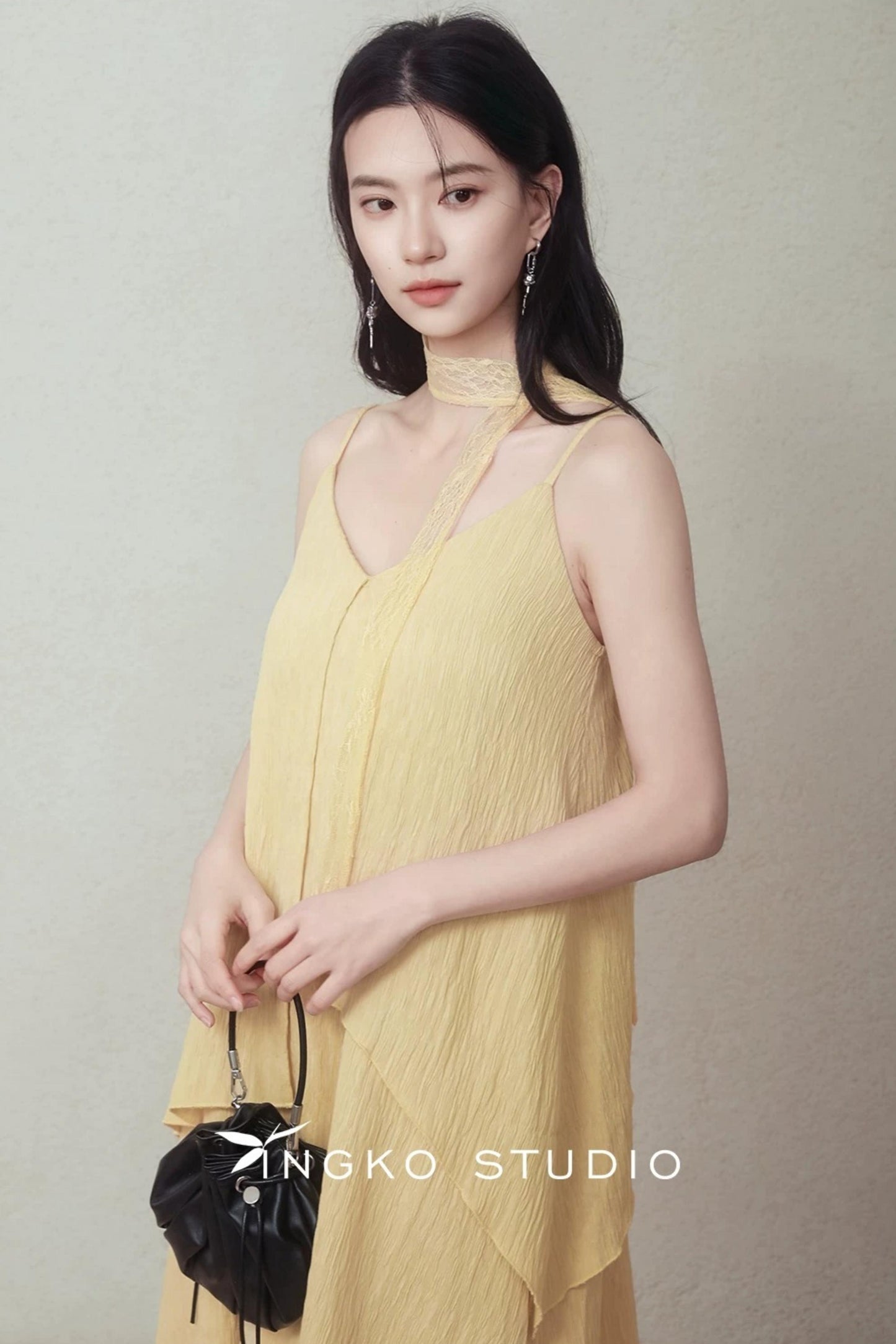 Yellow Patchwork Slip Dress