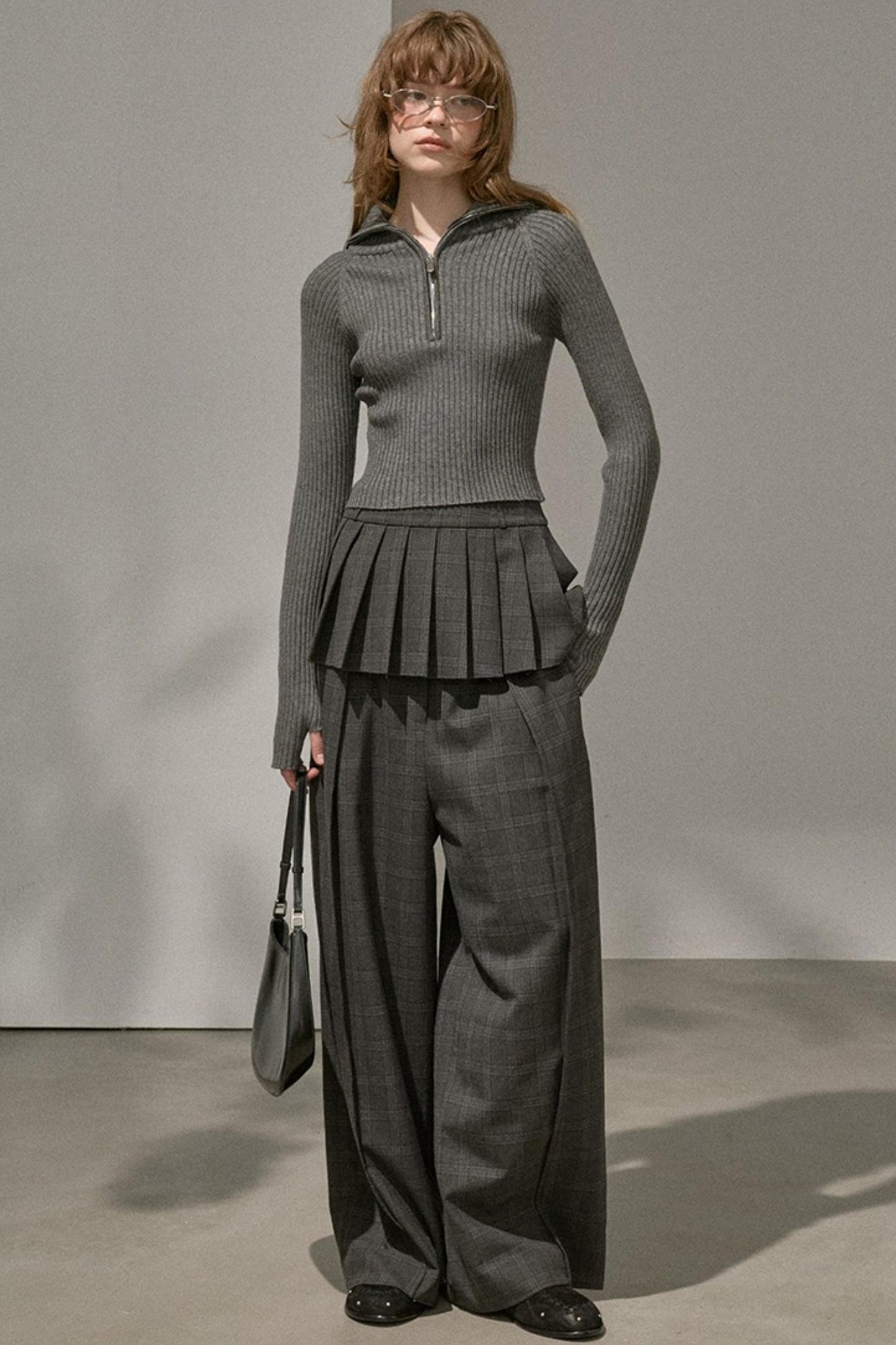 Stand-Up Collar Bottom Sweater