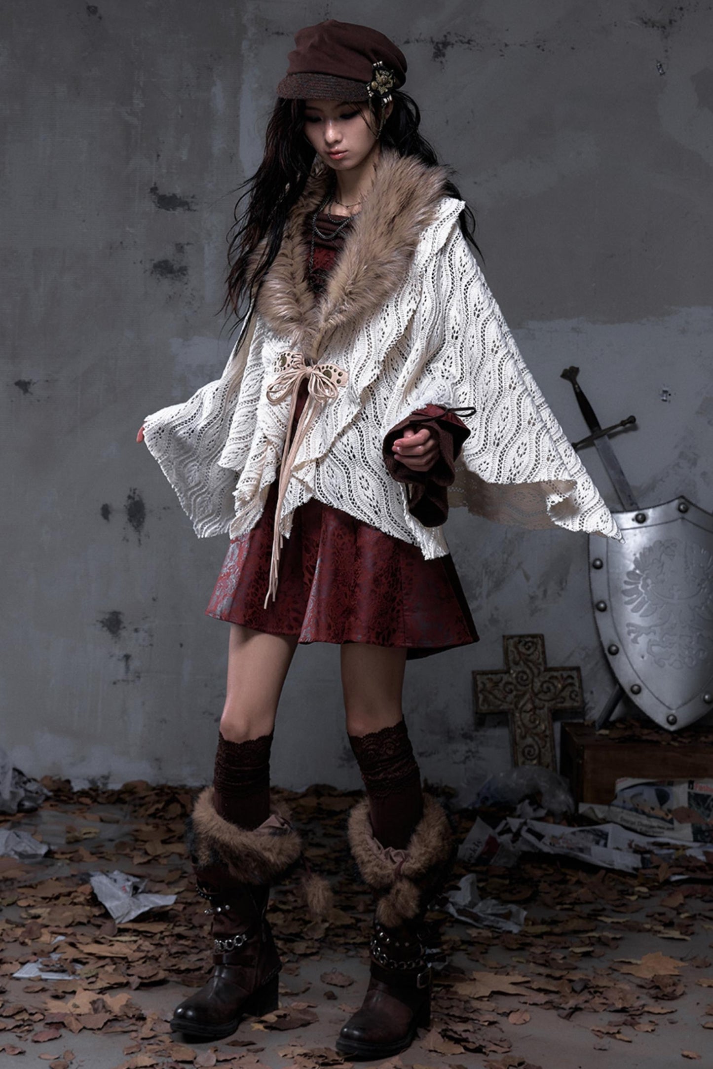 Retro Punk Patchwork Knit Dress