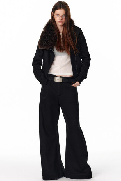 Vintage Plaid Lapel Sweatshirt Jacket