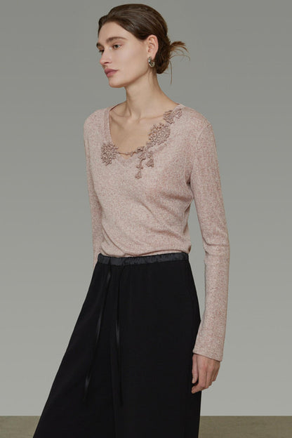 3D Crochet Patchwork Knitwear Top