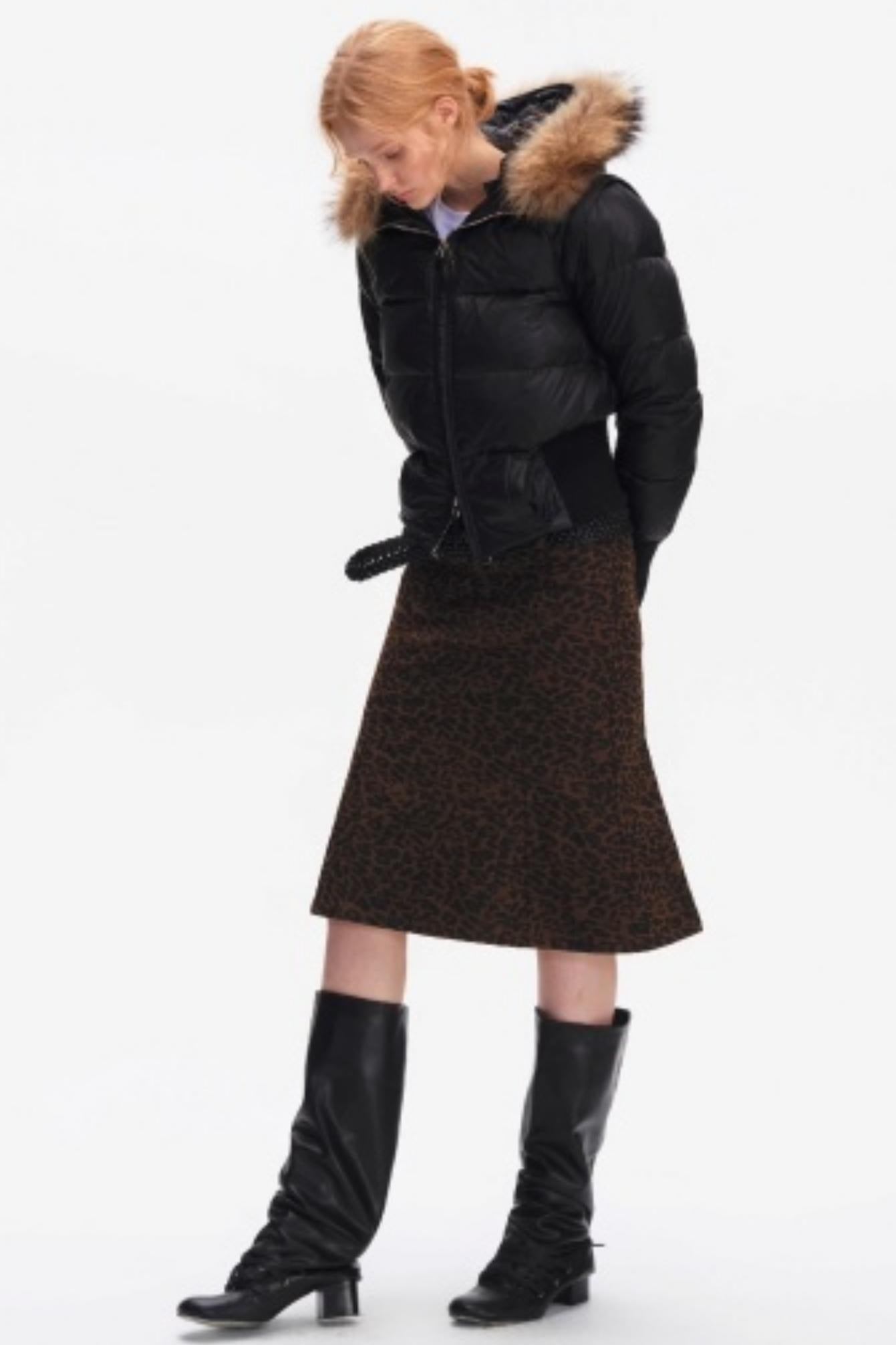 Leopard Print Fishtail Skirt