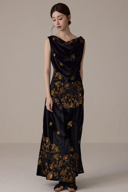 Retro Gold Swing Dress